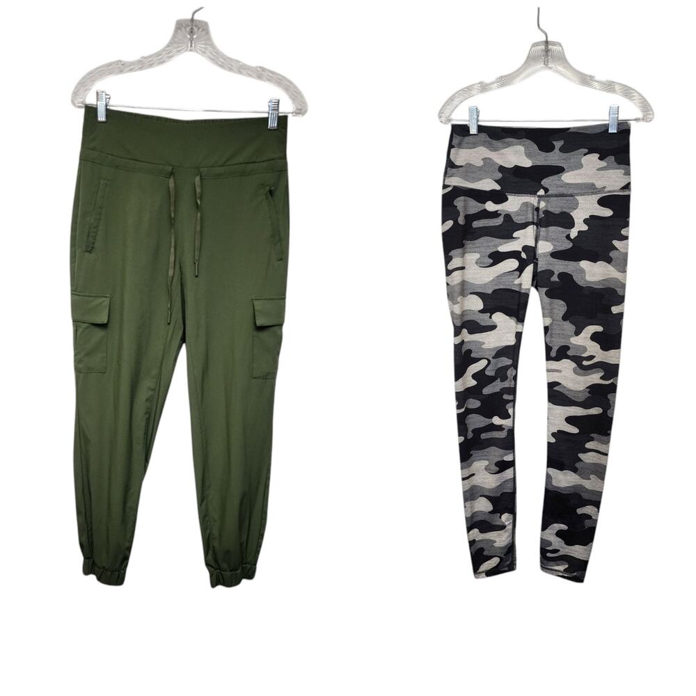Reebok Precision Highrise Leggings - Camo/Kyodan Olive Green Cargo Sweatpants M